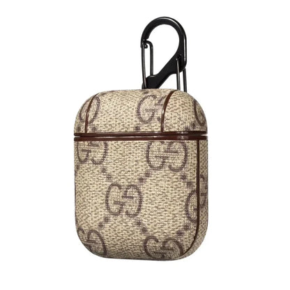 Luxury Monogram Leather Case with Clip for AirPods