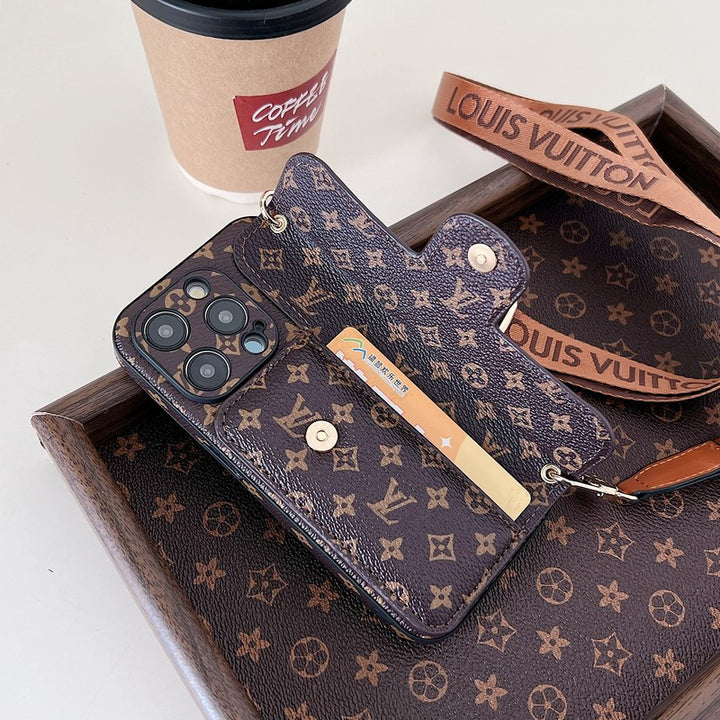 Side Card Holder Crossbody iPhone Case