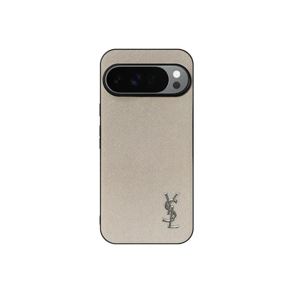 YSL Luxury Leather Case in Classic Beige For Google Pixel