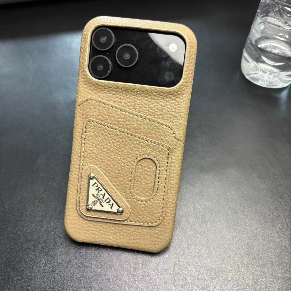 Prada Stylish Case with Card Holder For iPhone 13-18 Pro & Pro Max