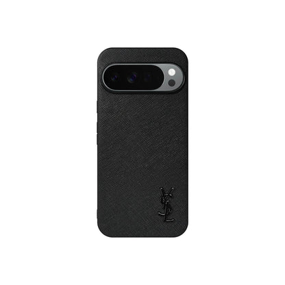 YSL Luxury Leather Case in Classic Black For Google Pixel
