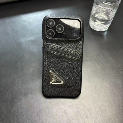 Prada Stylish Case with Card Holder For iPhone 13-18 Pro & Pro Max