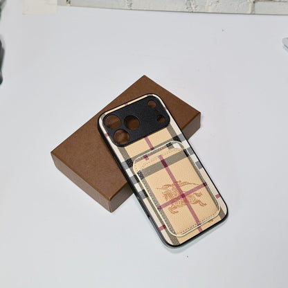 Luxury Card Holder Phone Case For iPhone 12-17