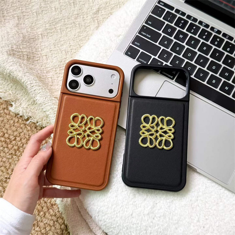 Luxury Leather Emblem iPhone Case | Premium Protection & Style