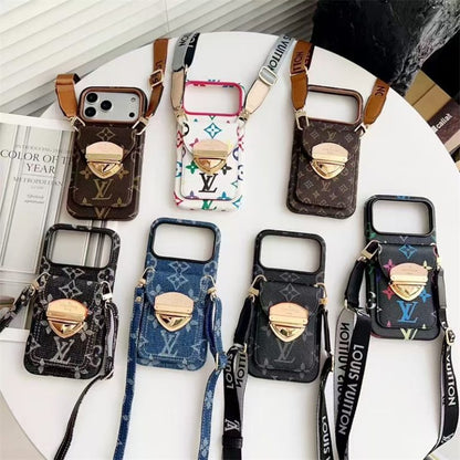 LV Luxury Phone Case with Strap For iPhone 13-18 Pro & Pro Max