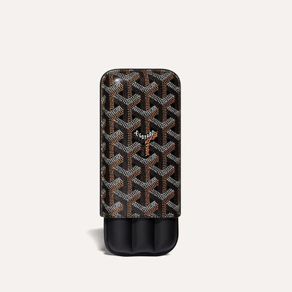 Luxury Monogram Leather 3-Cigar GYD Case