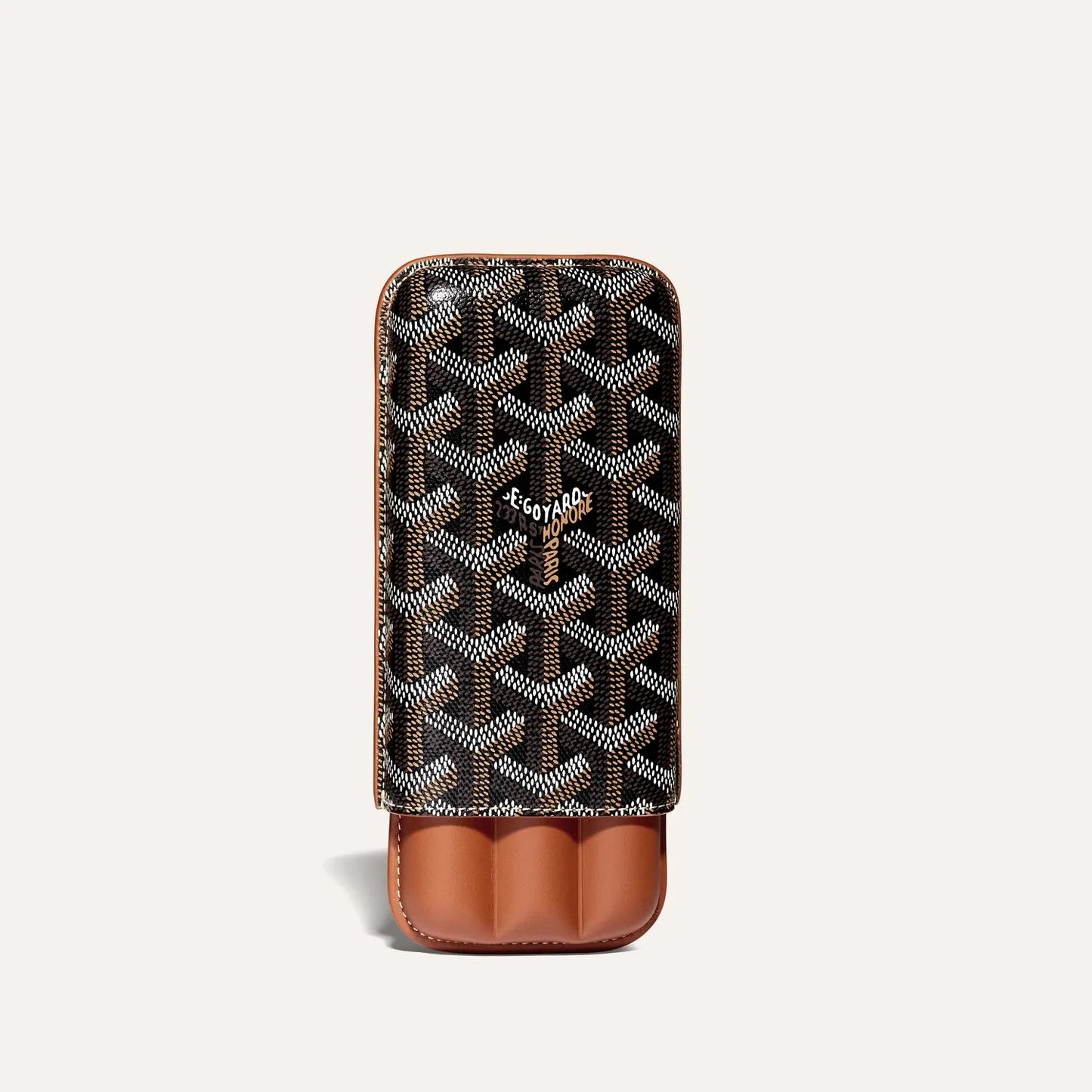Luxury Monogram Leather 3-Cigar GYD Case
