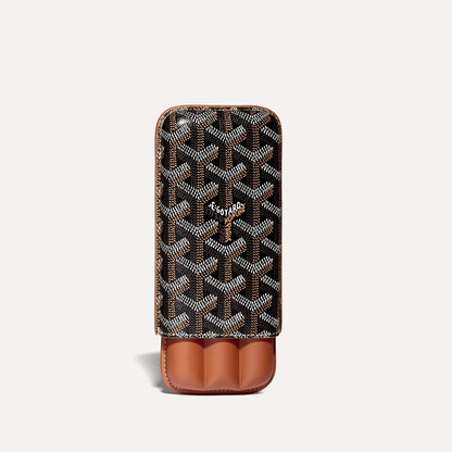 Luxury Monogram Leather 3-Cigar GYD Case