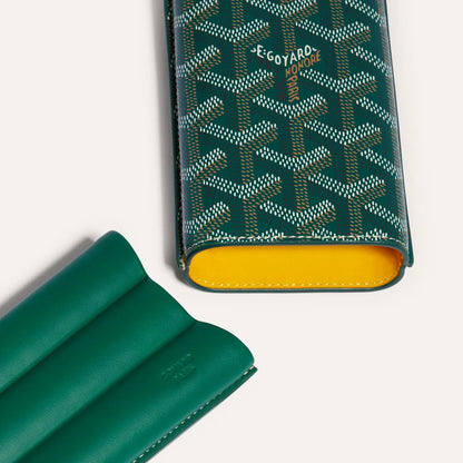 Luxury Monogram Leather 3-Cigar GYD Case