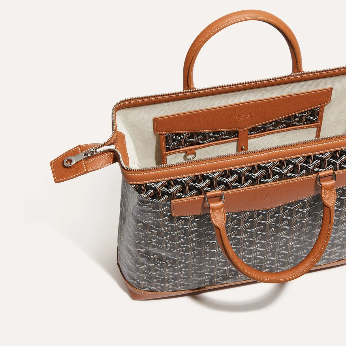 Goyard-Inspired CISDOC PM Monogram Canvas Briefcase Bag