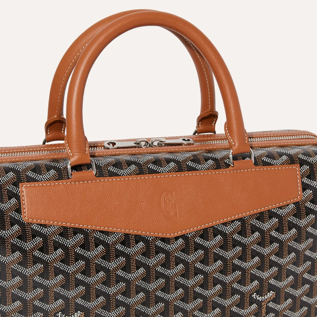 Goyard-Inspired CISDOC PM Monogram Canvas Briefcase Bag