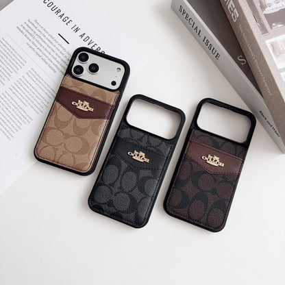 Premium Card Holder Coach iPhone Case for 12-18 series