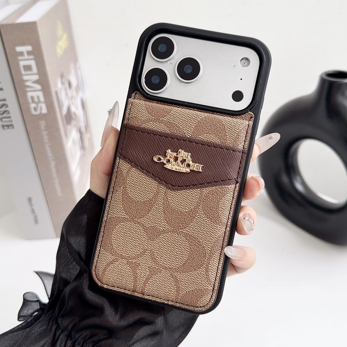 Premium Card Holder Coach iPhone Case for 12-18 series