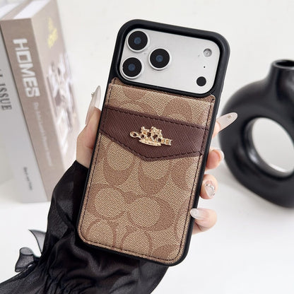Premium Card Holder Coach iPhone Case for 12-18 series
