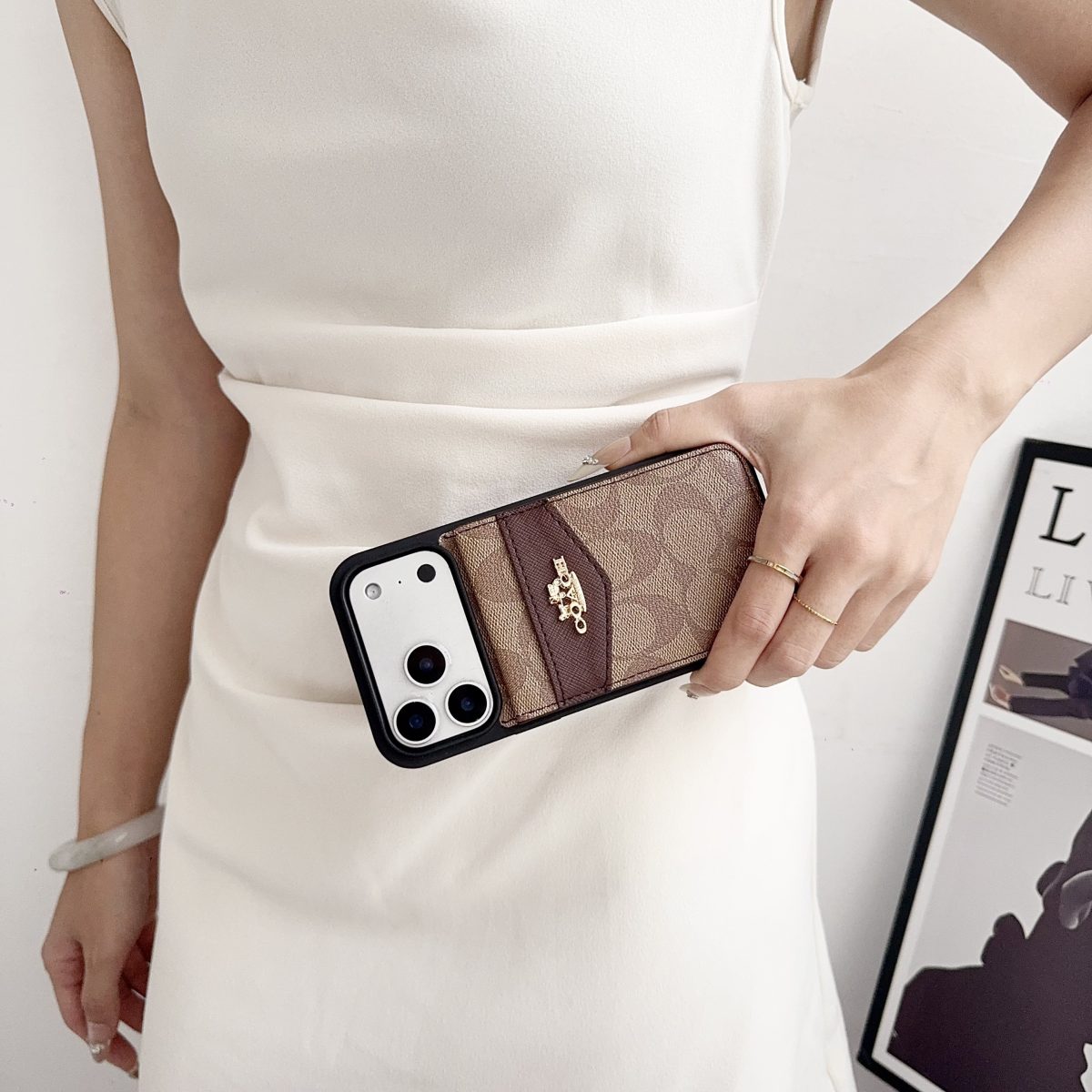 Premium Card Holder Coach iPhone Case for 12-18 series