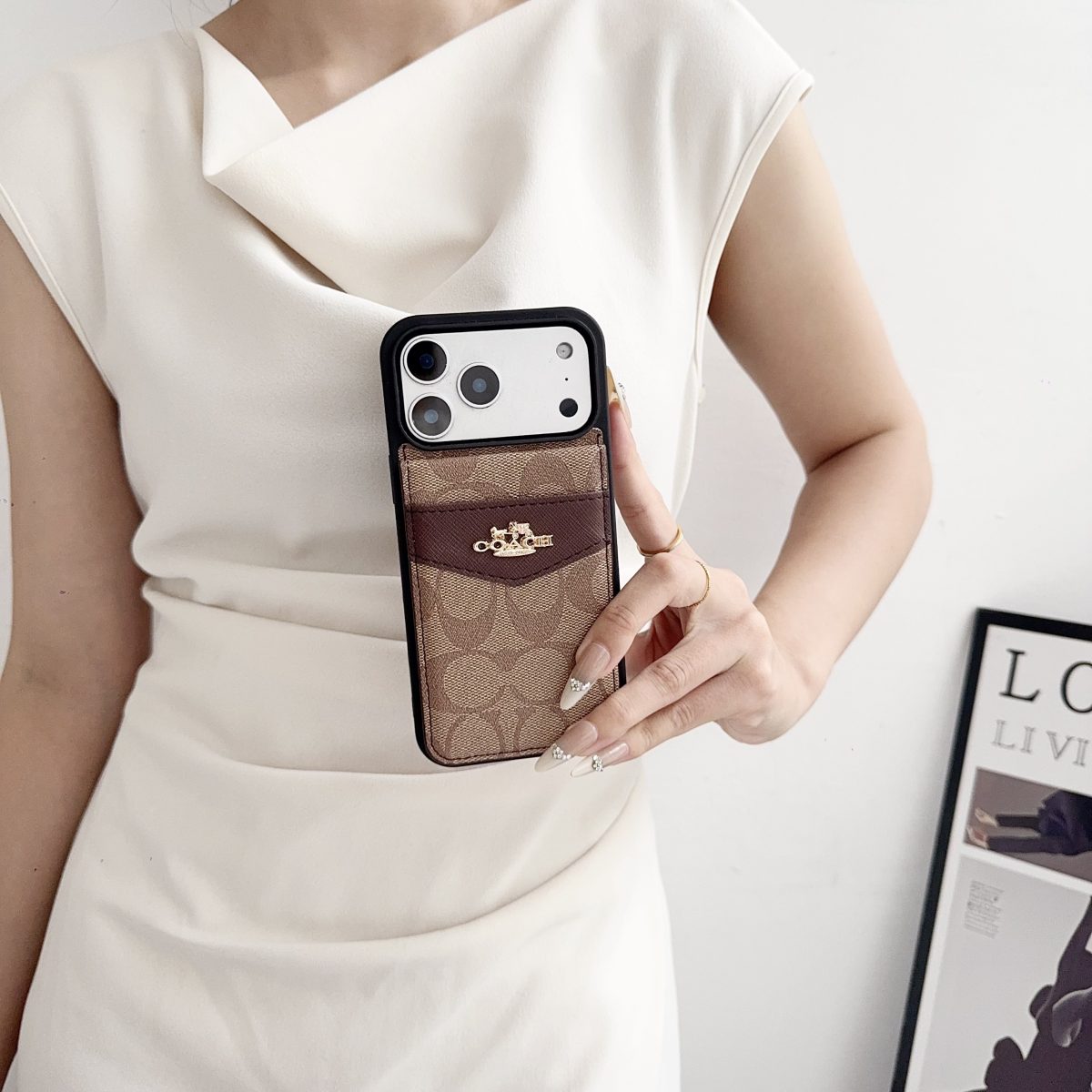 Premium Card Holder Coach iPhone Case for 12-18 series