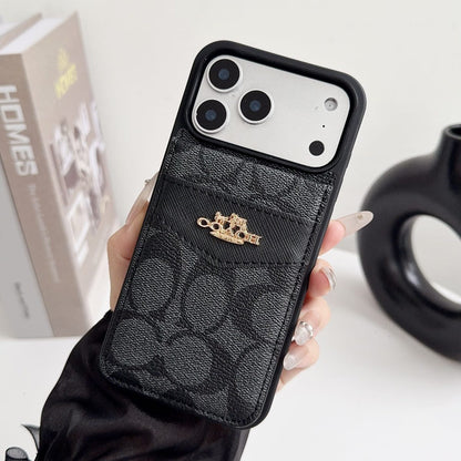 Premium Card Holder Coach iPhone Case for 12-18 series
