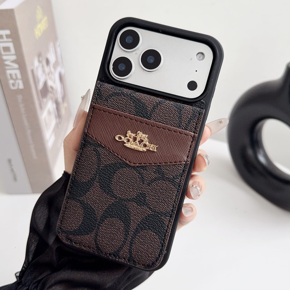 Premium Card Holder Coach iPhone Case for 12-18 series