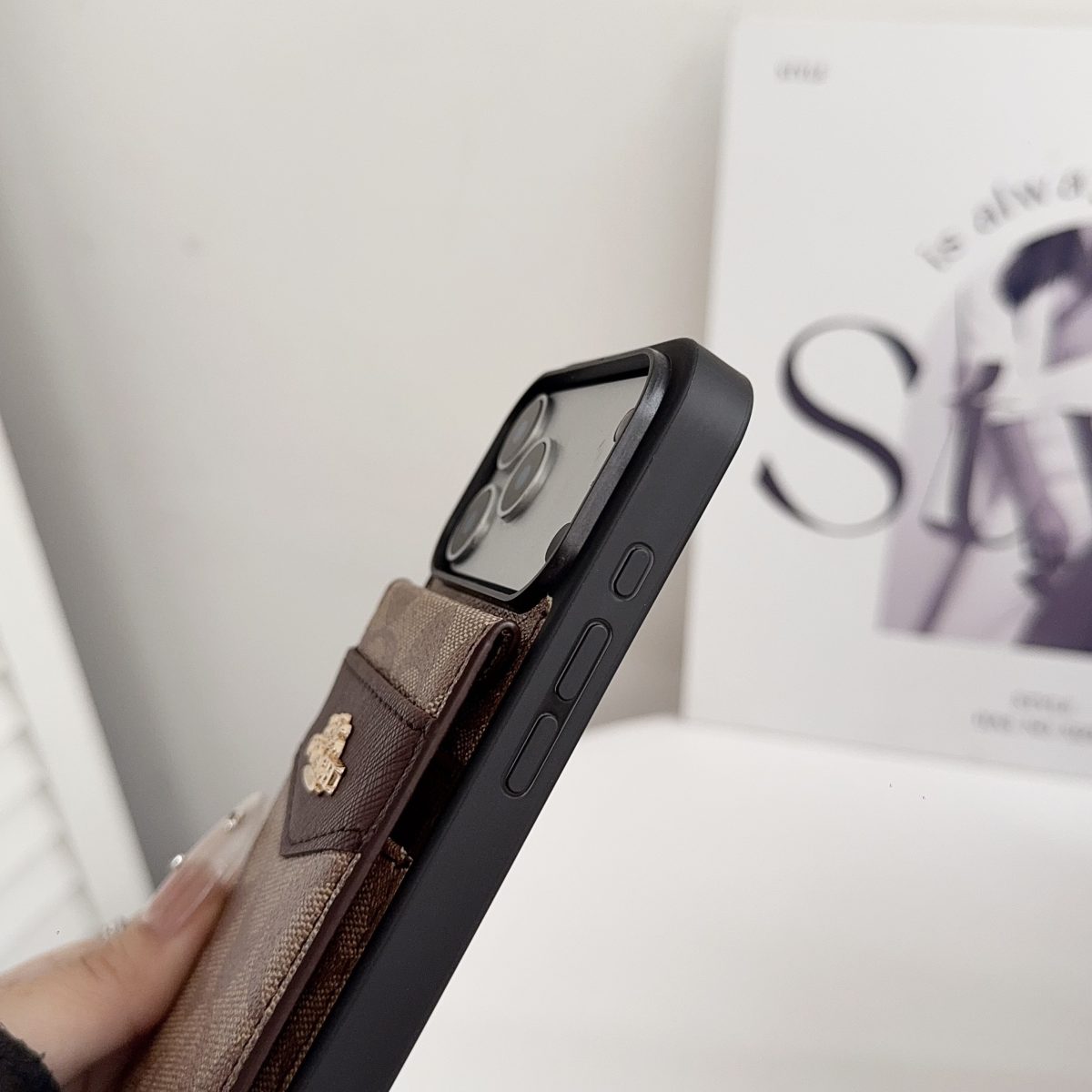 Premium Card Holder Coach iPhone Case for 12-18 series