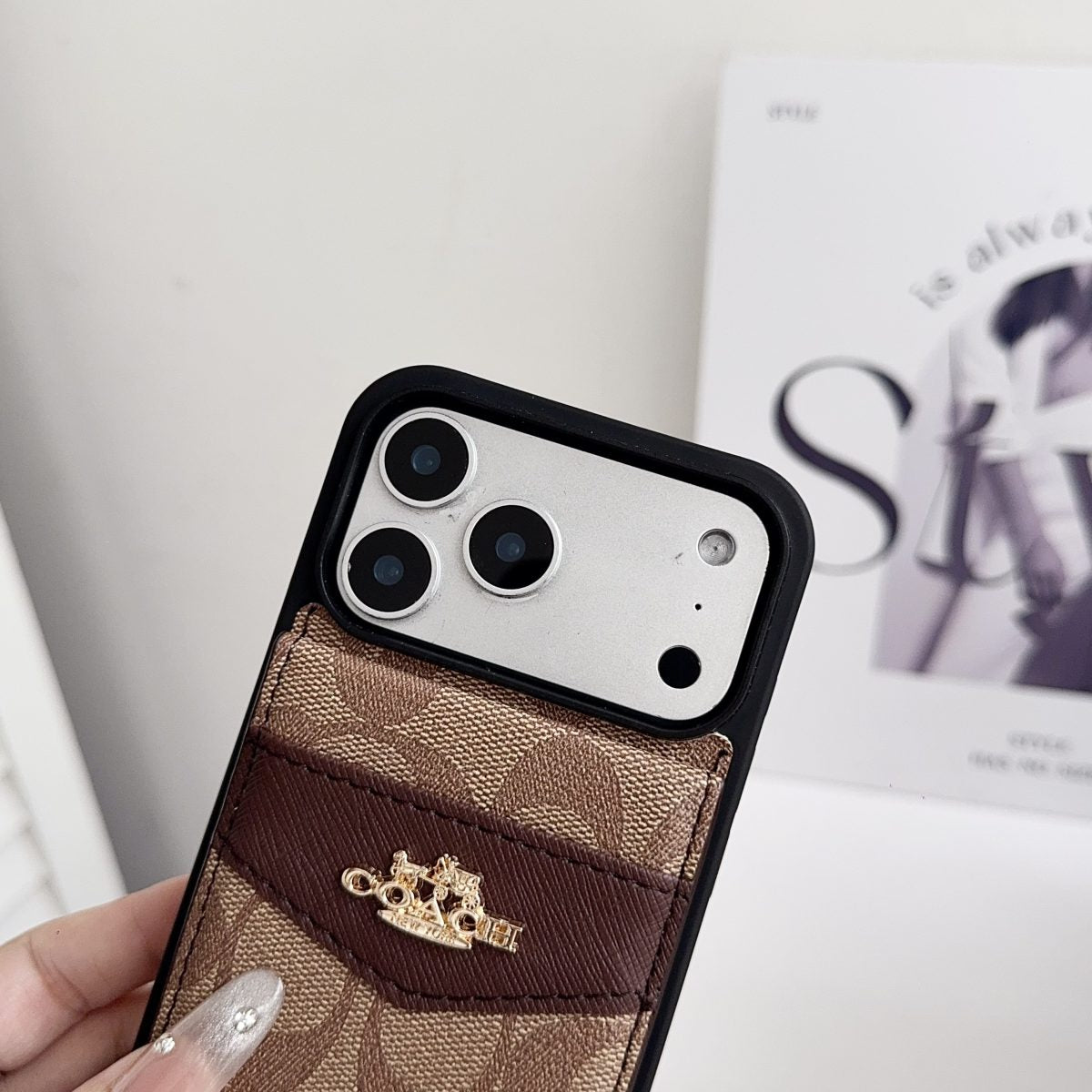 Premium Card Holder Coach iPhone Case for 12-18 series