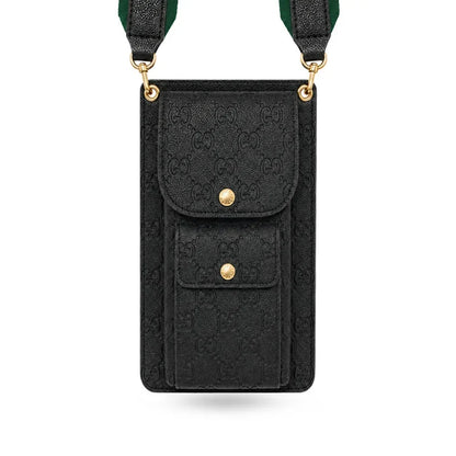 Luxury Gucci Monogram Multi-Pocket Crossbody Phone Bag