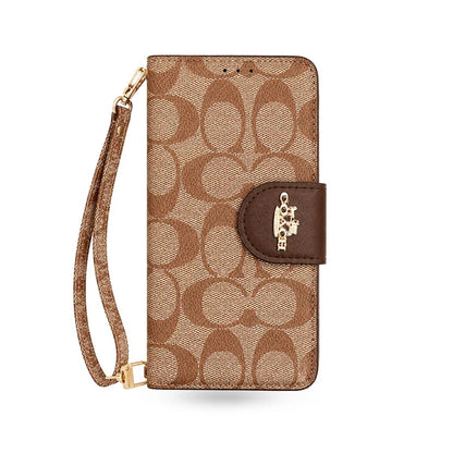 Luxury Leather Coach iPhone Case With Flip Wallet