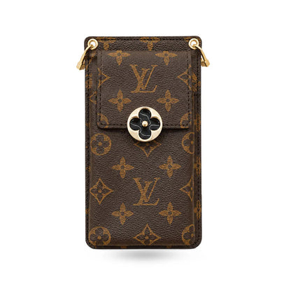 Luxury Leather Monogram Crossbody Phone Purse