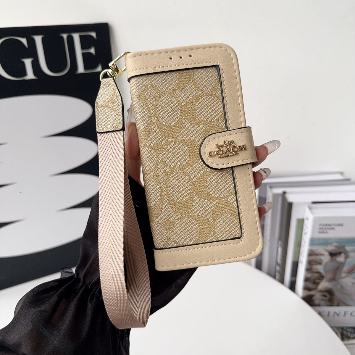 Luxury Monogram Canvas Wallet Case for iPhone 12-18 Series