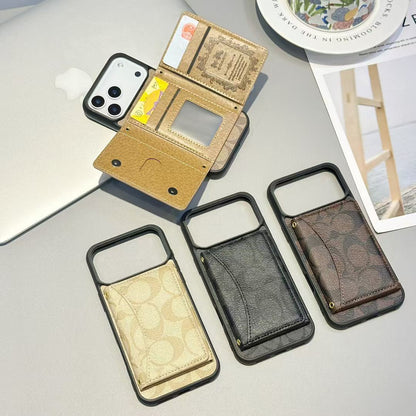 Luxury Monogram Wallet Case for iPhone 12-17 Seies