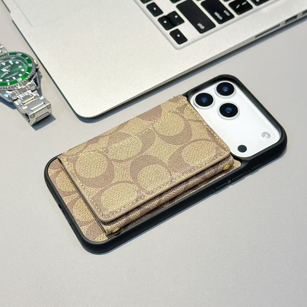 Luxury Monogram Wallet Case for iPhone 12-17 Seies