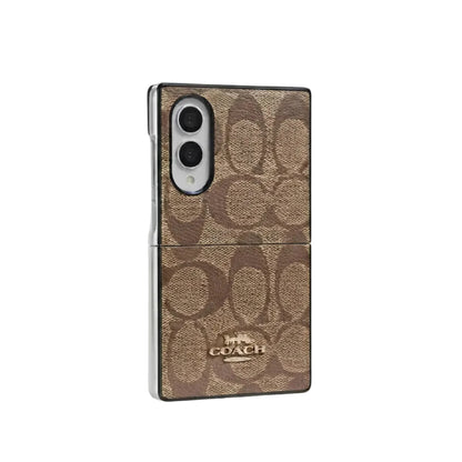 Luxury Coach Monogram Canvas Case for Samsung Galaxy Z Fold 3-8 Ultra