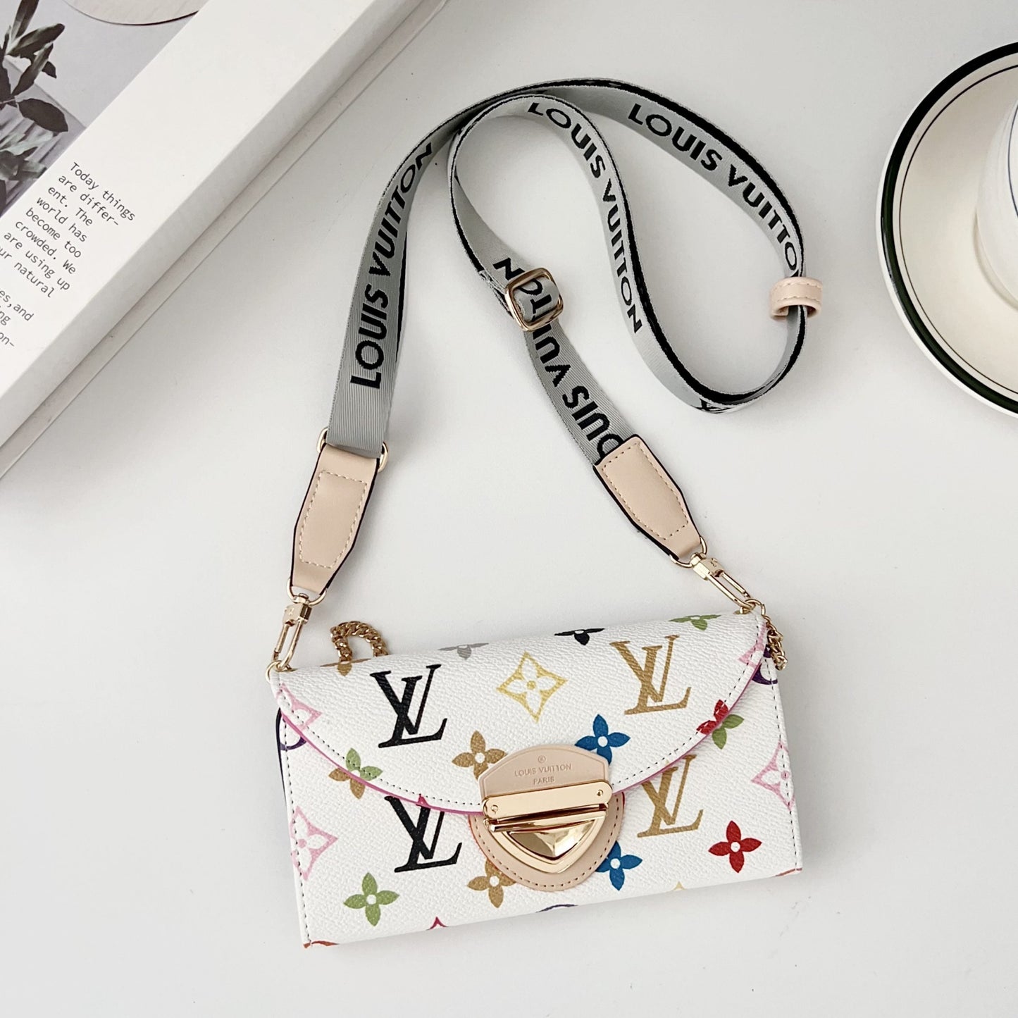 Crossbody Wallet Bag LV Style Case for iPhone 13-17 Series