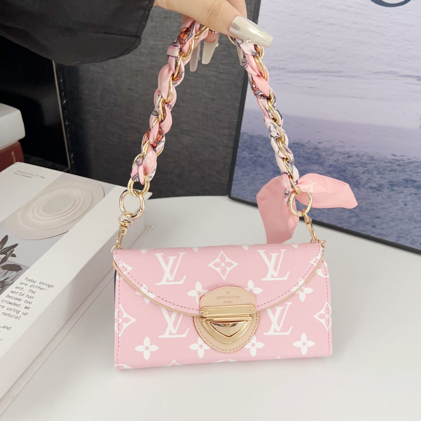 Crossbody Wallet Bag LV Style Case for iPhone 13-17 Series