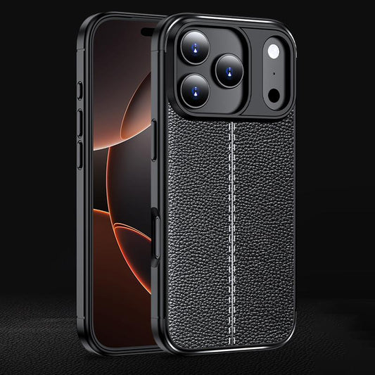 Litchi Texture Shockproof TPU Phone Case For iPhone 17 / 16 / 15 / 14