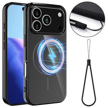 Glossy TPU Shockproof Phone Case with Lanyard For iPhone 17 / 16 / 15 / 14