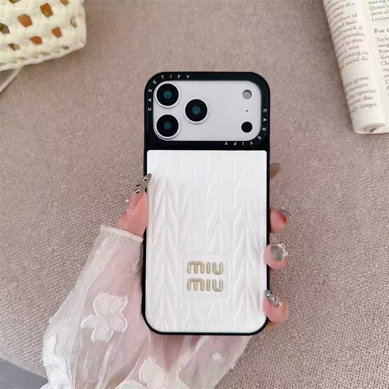 Luxury Matelassé Quilted Leather Phone Case for iPhone 13-18