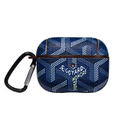 Classic Blue GYD Monogram AirPods Case - Designer Shockproof Cover