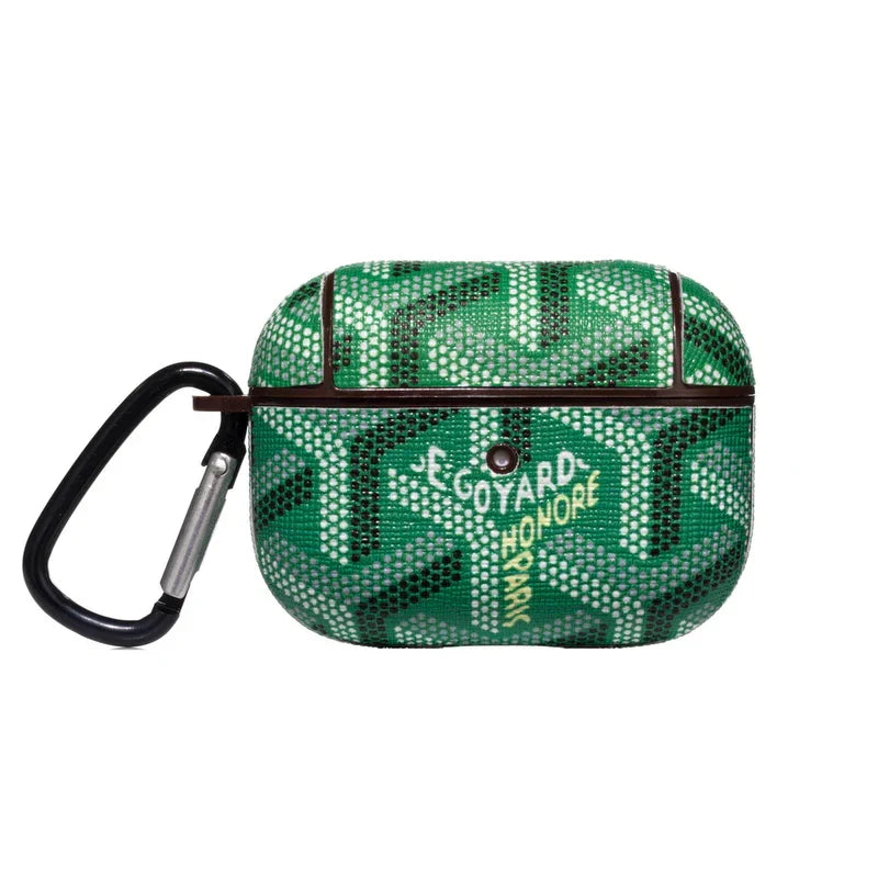 Luxury Green GYD Monogram AirPods Case - Premium Leather Style Protection