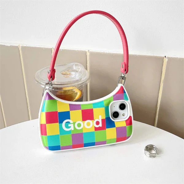 Fashion Color Pattern Hand Bag Case for iPhone 14 13 12 series - theroxymob