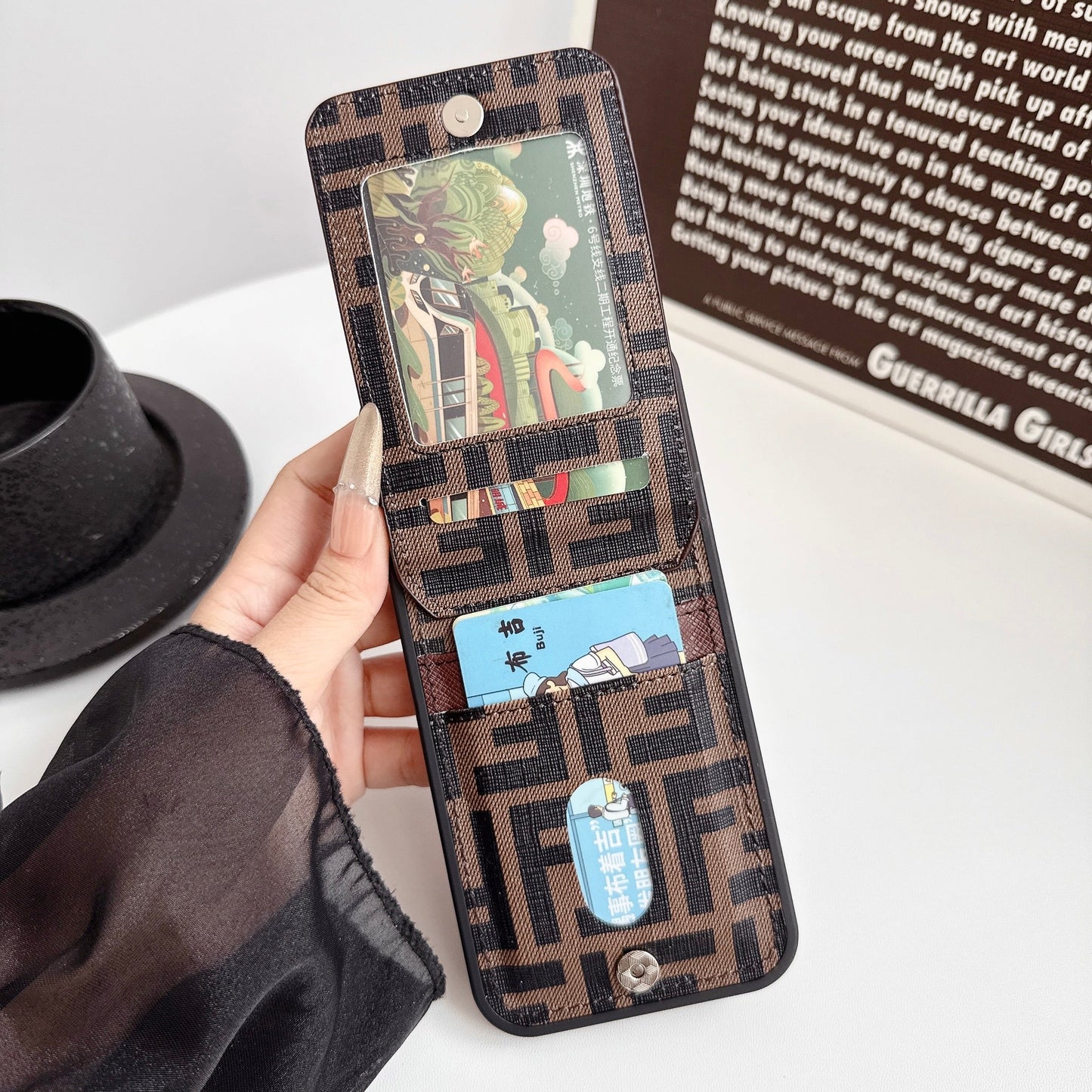 Luxury Card Holder Fendi iPhone Case for 12-17 series