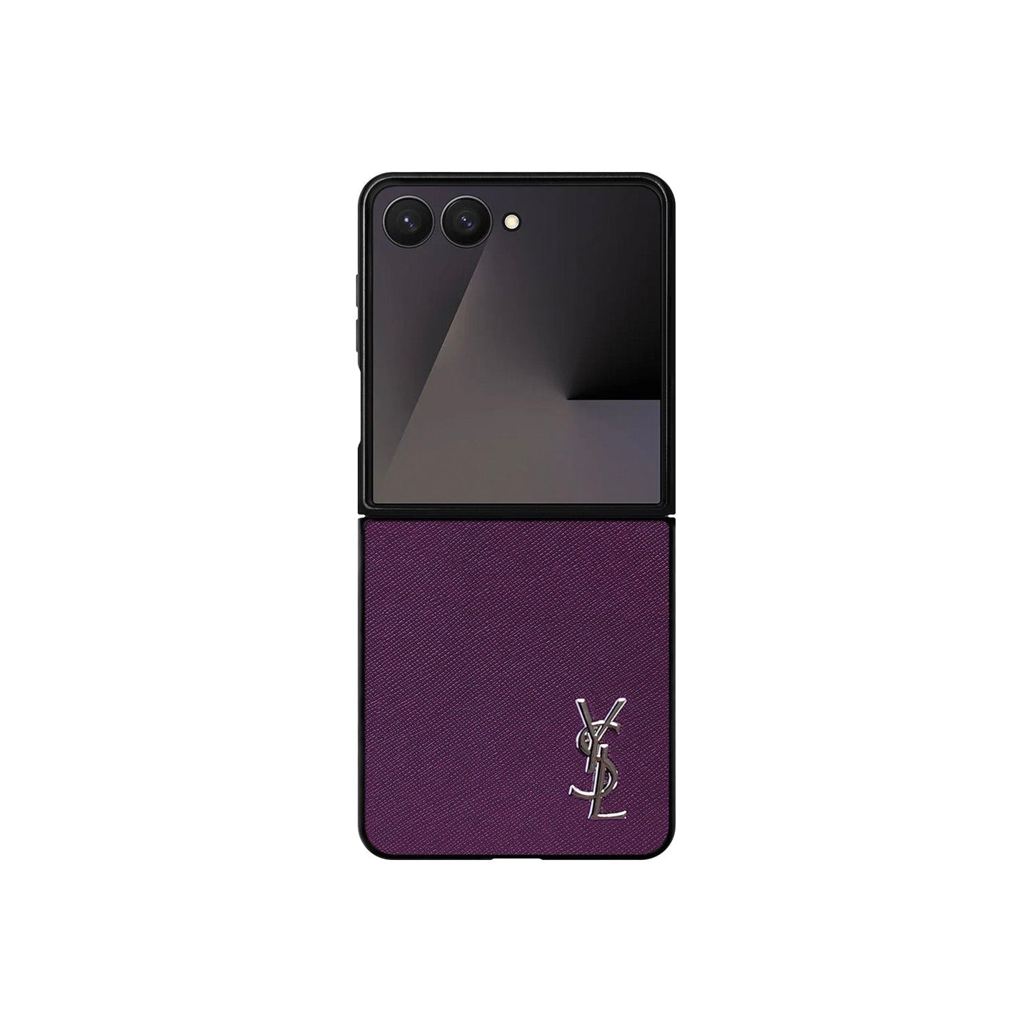 Luxury YSL Leather Case Purple for Samsung Galaxy Z Fold & Z Flip Series
