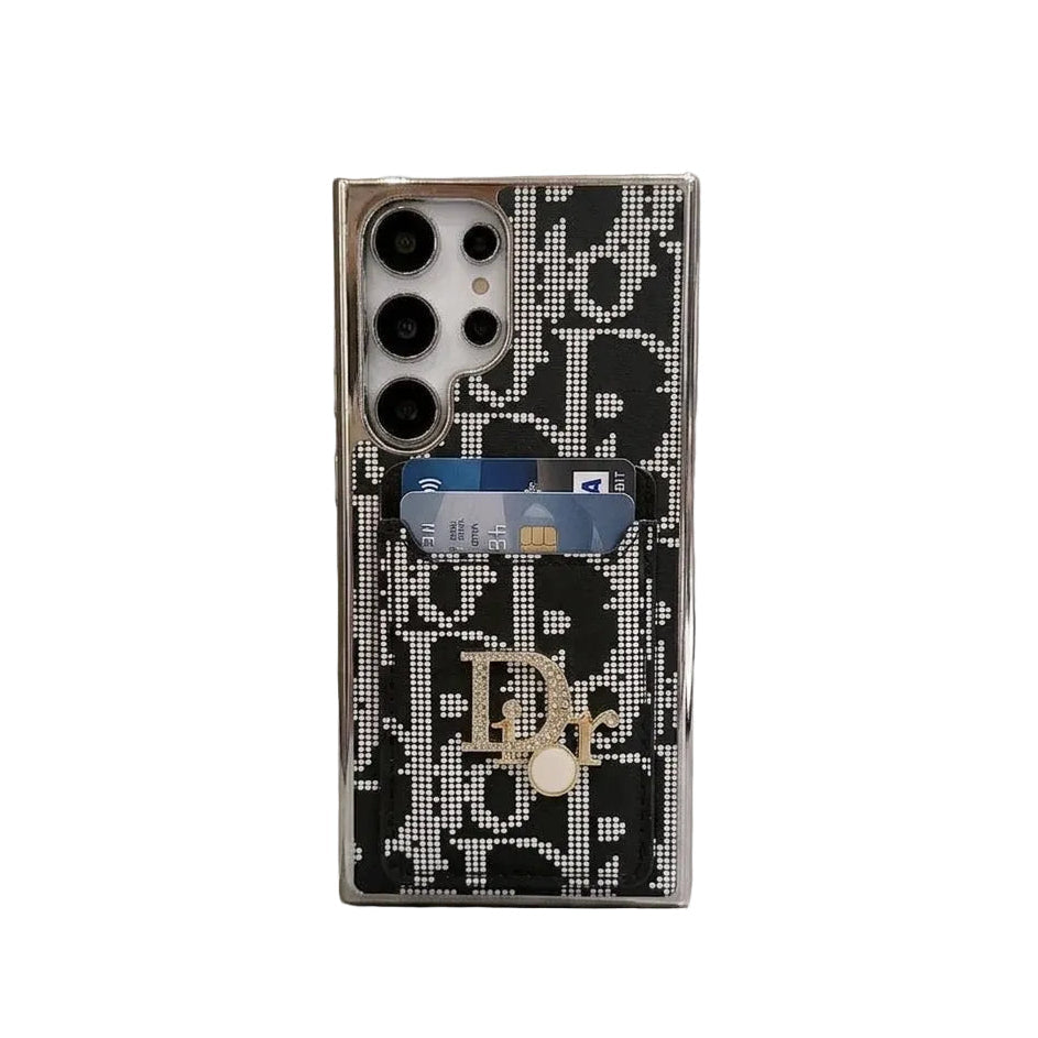 Luxury Rhinestone Iconic Fashion Case with Card Pocket for Samsung Galaxy S22-S26 Series