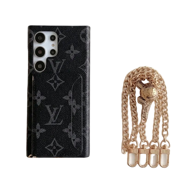 Premium Leather Card Holder Sling Case for Samsung Galaxy S22-S26 Series