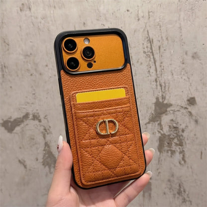 Luxury Quilted Leather Card Holder Case for iPhone 12-18