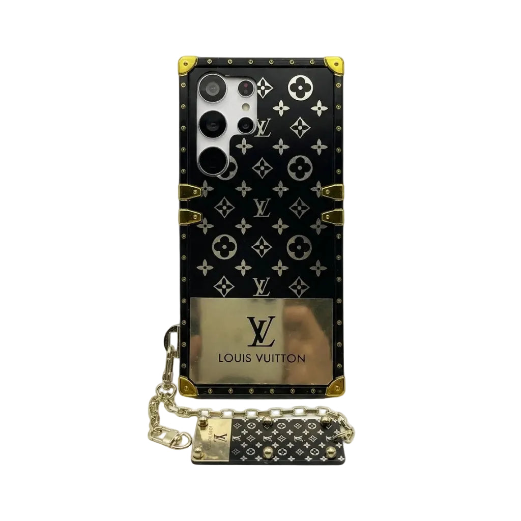 Luxury Designer Trunk Case with Chain for Samsung Galaxy S22-26 Series