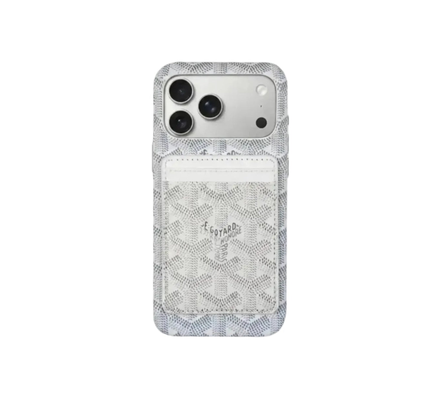 White Premium GD iPhone MagSafe Case with Cardholder