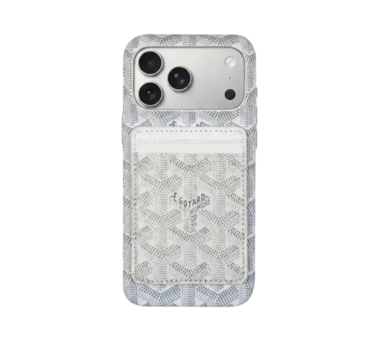 White Premium GYD iPhone MagSafe Case with Cardholder for iPhone 12-18 Pro Max