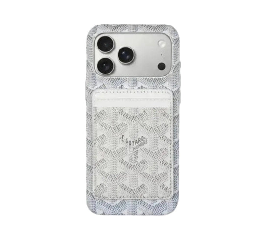 White Premium GYD iPhone MagSafe Case with Cardholder for iPhone 12-18 Pro Max