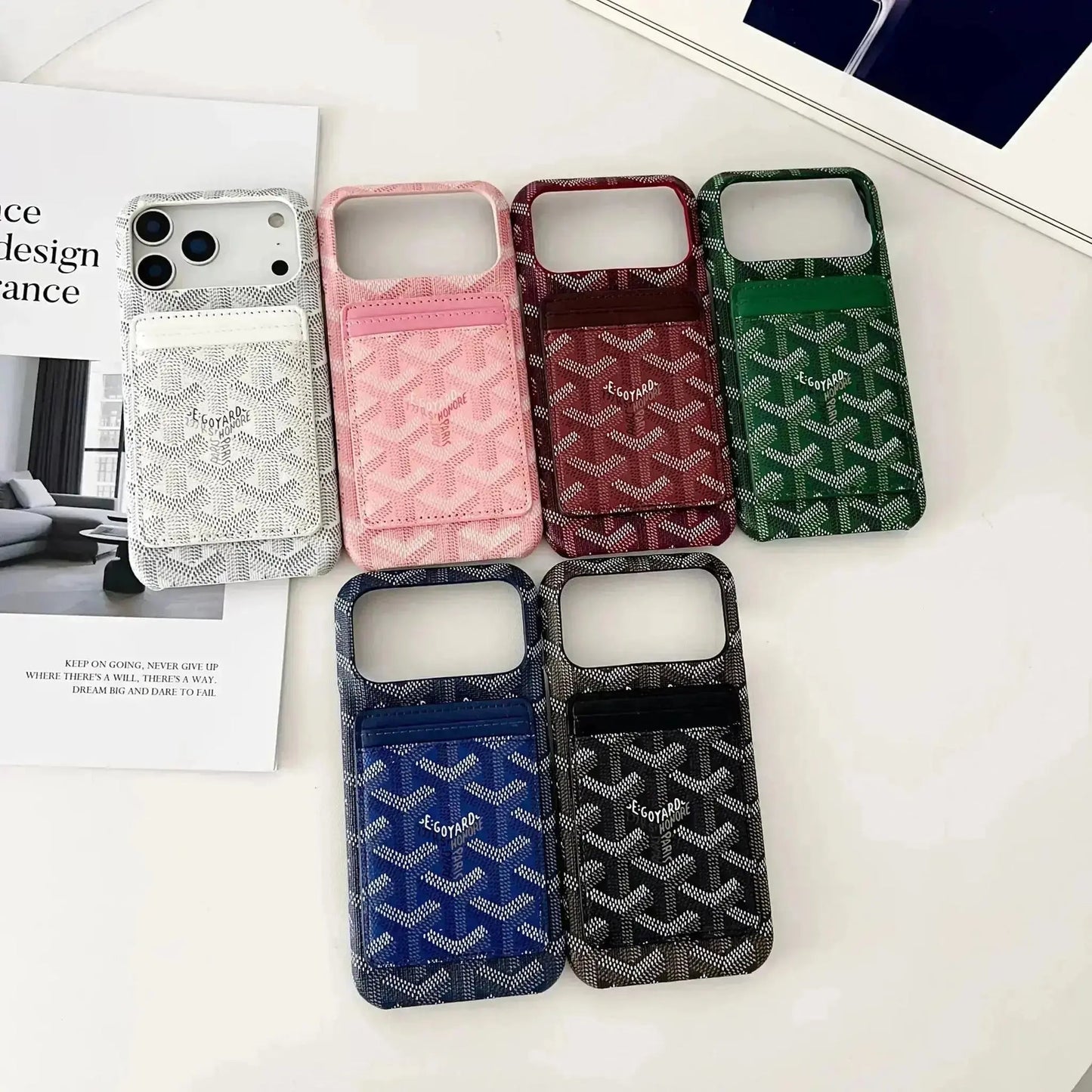 Blue Premium GD iPhone MagSafe Case with Cardholder