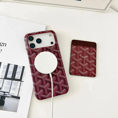 White Premium GD iPhone MagSafe Case with Cardholder